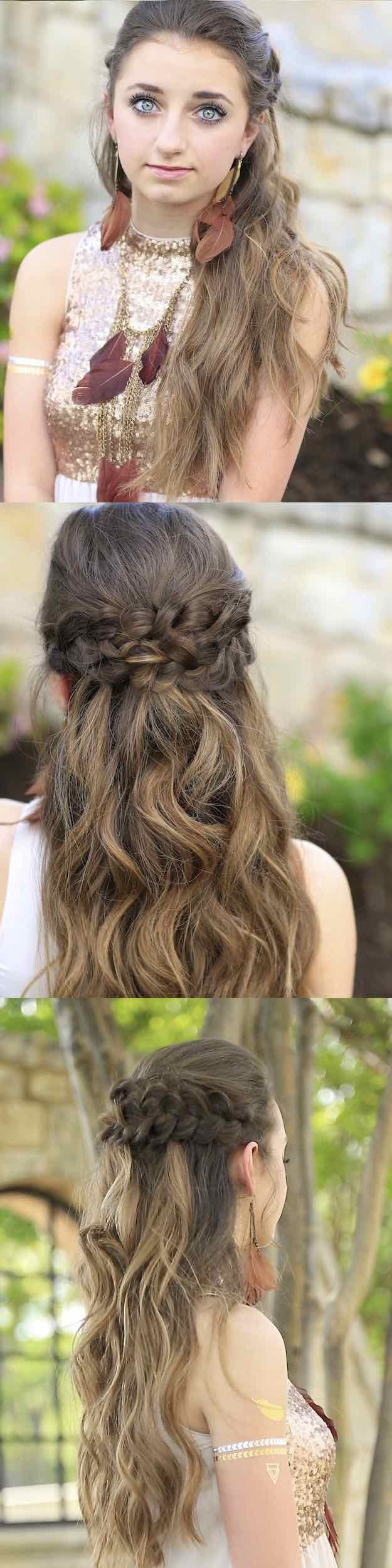 Prom Hairstyles Down With Braid
 25 Easy Half Up Half Down Hairstyle Tutorials For Prom