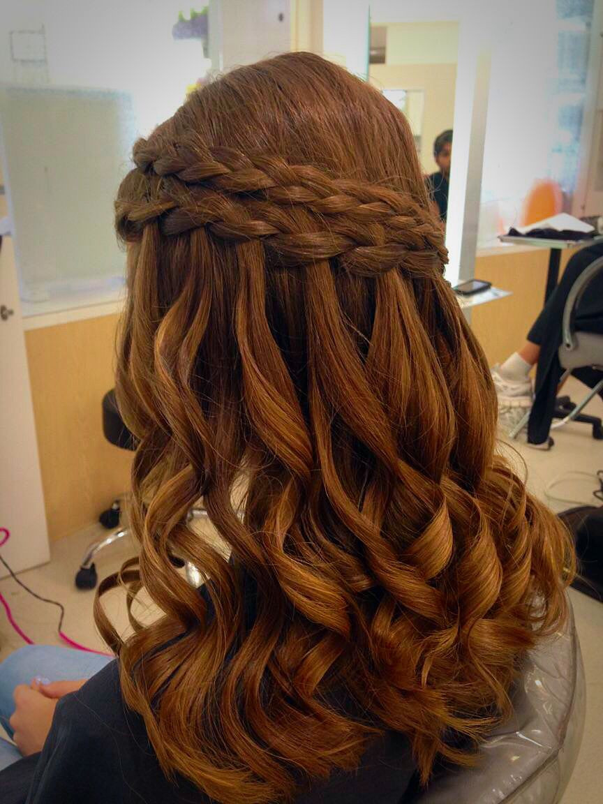 Prom Hairstyles Down With Braid
 Prom dance or wedding special occasion Half up half down