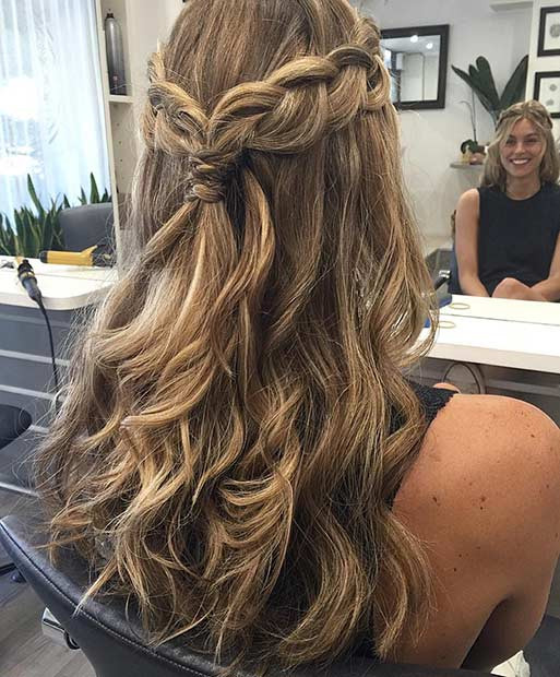 Prom Hairstyles Down With Braid
 31 Half Up Half Down Hairstyles for Bridesmaids