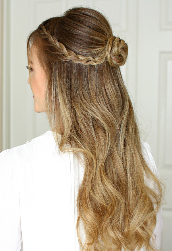 Prom Hairstyles Down With Braid
 Half up half down prom hair – trendy hairstyles for an