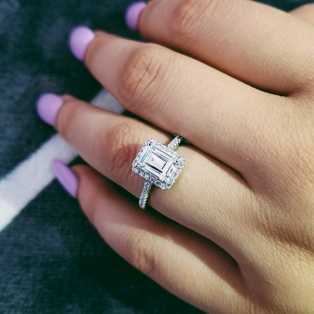 Promise Engagement Wedding Ring
 Fashion 925 sterling Silver Engagement wedding Rings for