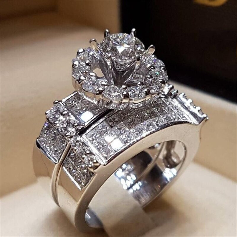 Promise Engagement Wedding Ring
 Classic Romantic Promise Ring sets 925 Sterling silver