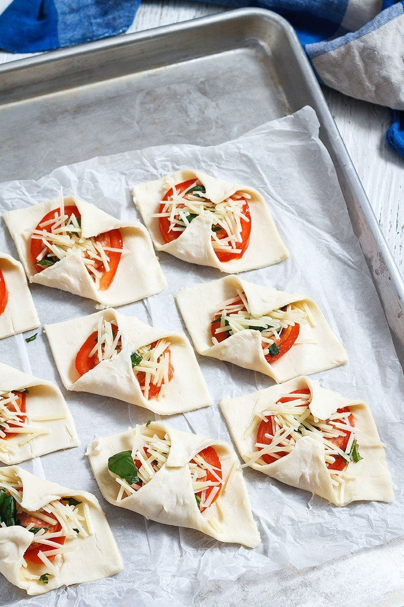 Puffed Pastry Appetizers
 Pepperoni Basil Tomato Puffs — Eatwell101