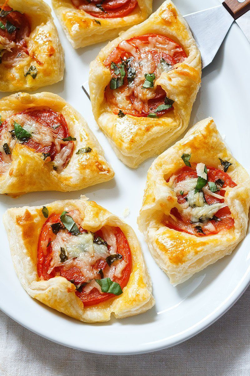 Puffed Pastry Appetizers
 Pepperoni Basil Tomato Puffs — Eatwell101