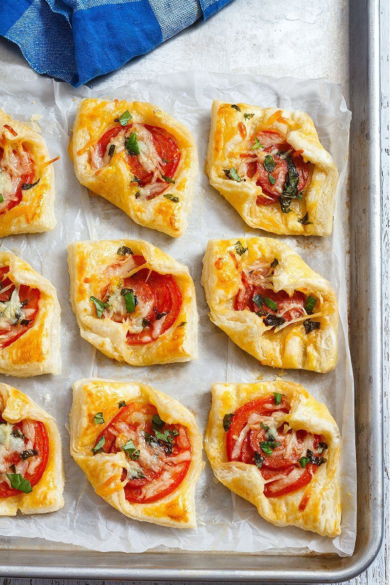 Puffed Pastry Appetizers
 Pepperoni Basil Tomato Puffs Recipe — Eatwell101