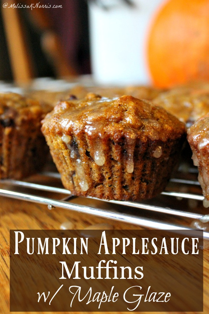 Pumpkin Applesauce Muffins
 Pumpkin Applesauce Muffin with Maple Glaze from Scratch