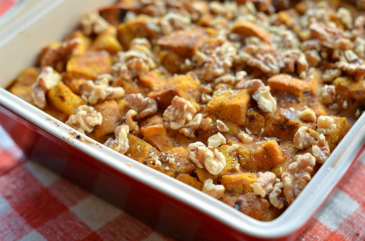 Pumpkin Bread Pudding
 Pumpkin Bread Pudding With Caramel Sauce Three Many Cooks