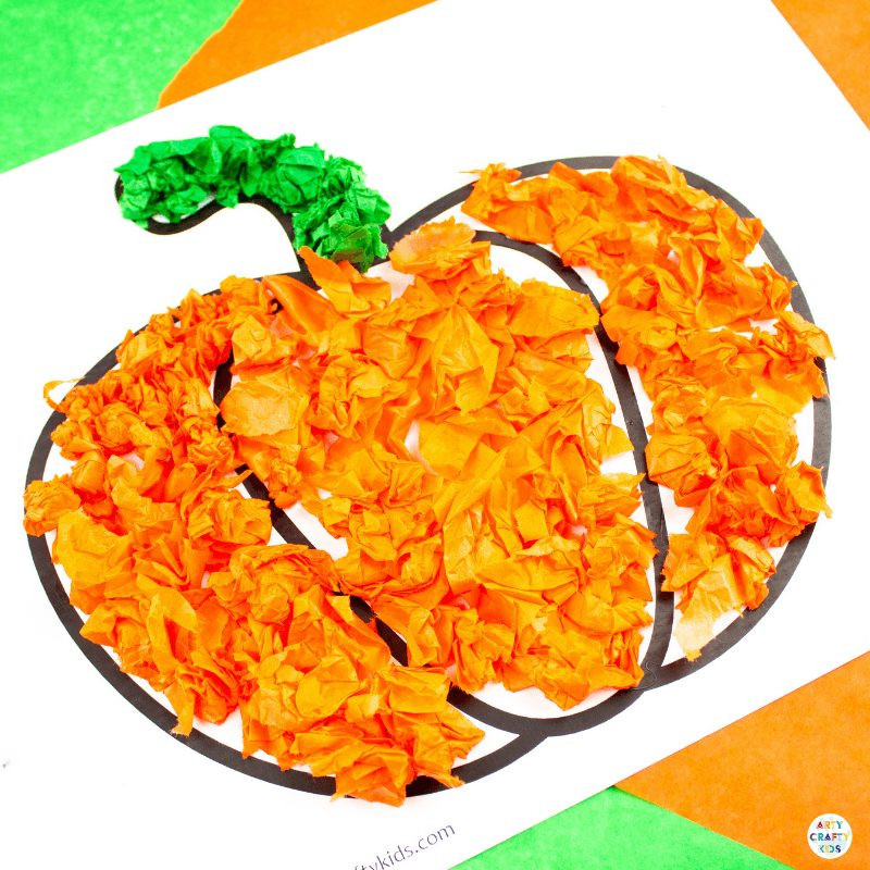 Pumpkin Craft Ideas Preschool
 Tissue Paper Pumpkin Craft