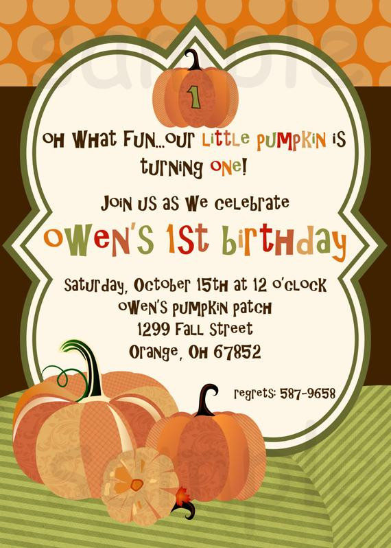 Pumpkin Patch Birthday Invitations
 Items similar to Little Pumpkin Patch Birthday Party