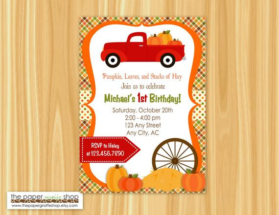 Pumpkin Patch Birthday Invitations
 Red Truck Pumpkin Patch Invitation Pumpkin Patch Invitation