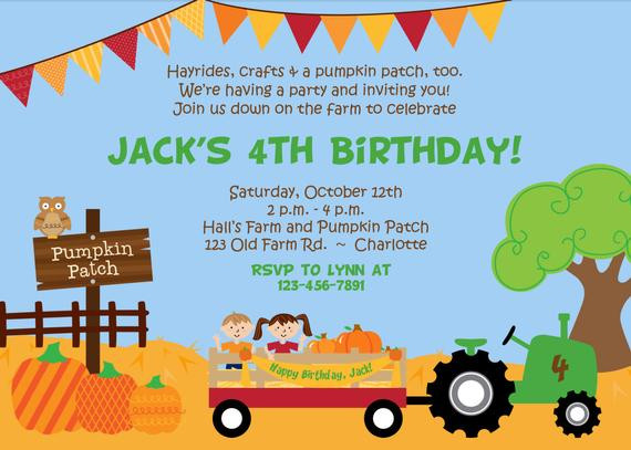 Pumpkin Patch Birthday Invitations
 Pumpkin Patch Birthday Party Invitation farm by