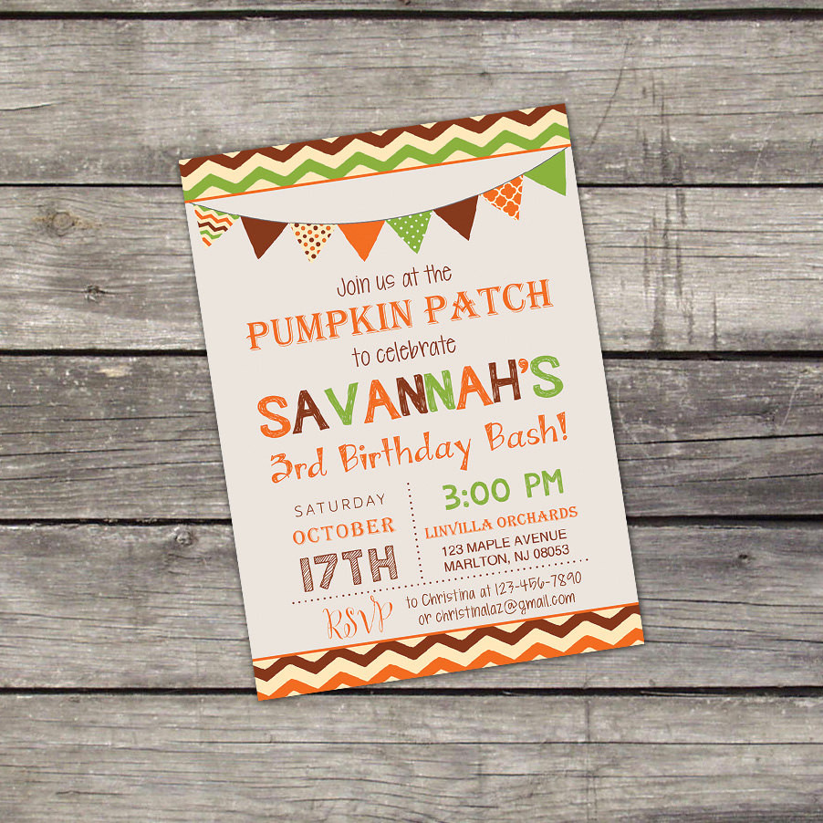 Pumpkin Patch Birthday Invitations
 Pumpkin Patch Birthday Party Invitation Pumpkin Kids