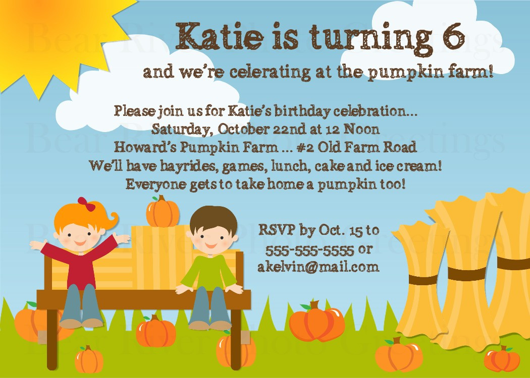 Pumpkin Patch Birthday Invitations
 Pumpkin Patch Birthday Party Invitations