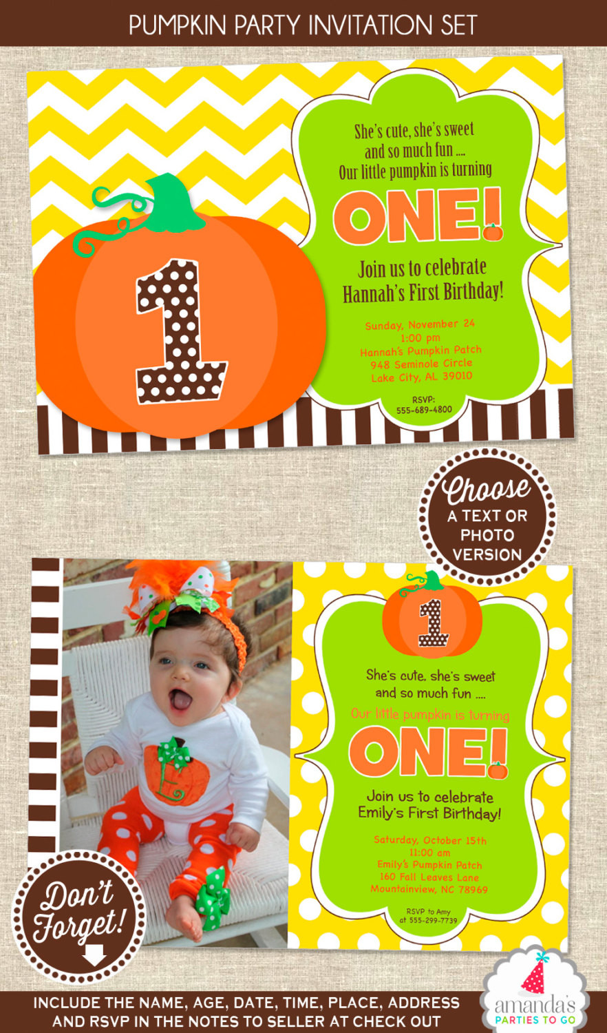 Pumpkin Patch Birthday Invitations
 Pumpkin Patch Party Invitation Pumpkin Birthday Invitation