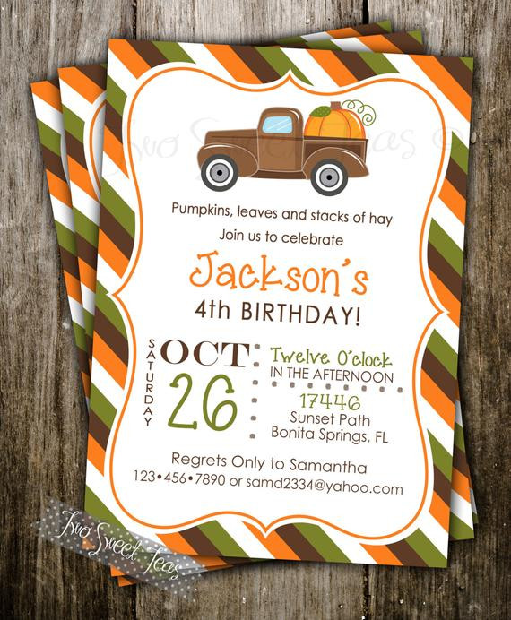 Pumpkin Patch Birthday Invitations
 Pumpkin Patch Invitation Birthday Party Halloween by