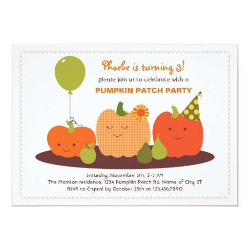 Pumpkin Patch Birthday Invitations
 Pumpkin Patch Birthday Invitation