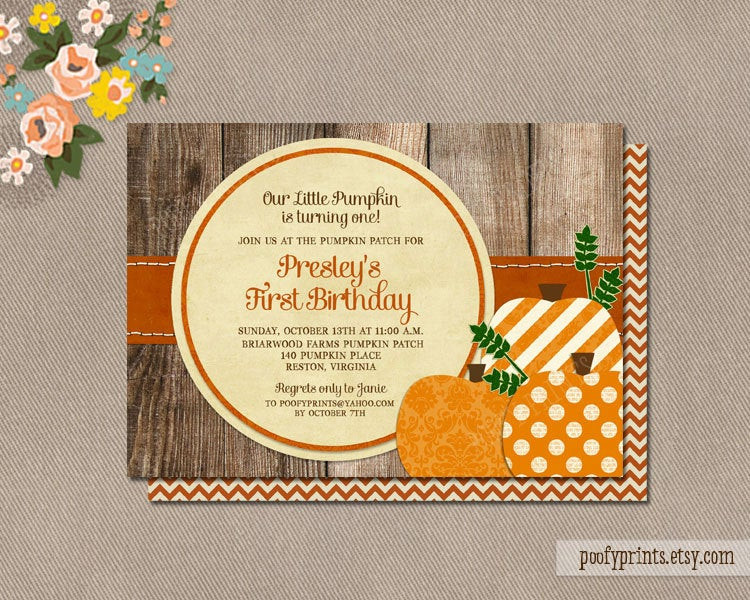 Pumpkin Patch Birthday Invitations
 Pumpkin Patch Birthday Party Invitations Printable by