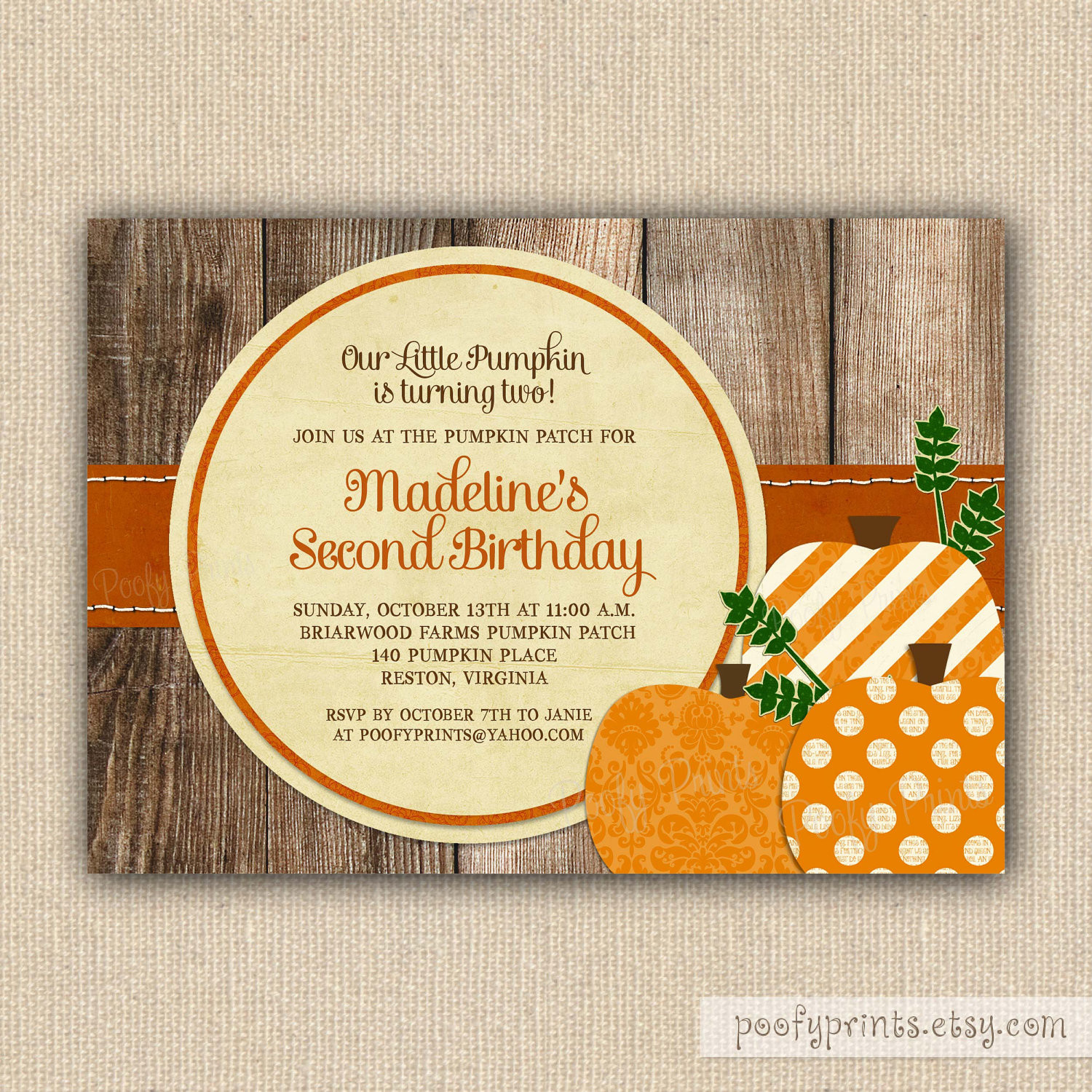 Pumpkin Patch Birthday Invitations
 Pumpkin Patch Birthday Party Invitations Printable by