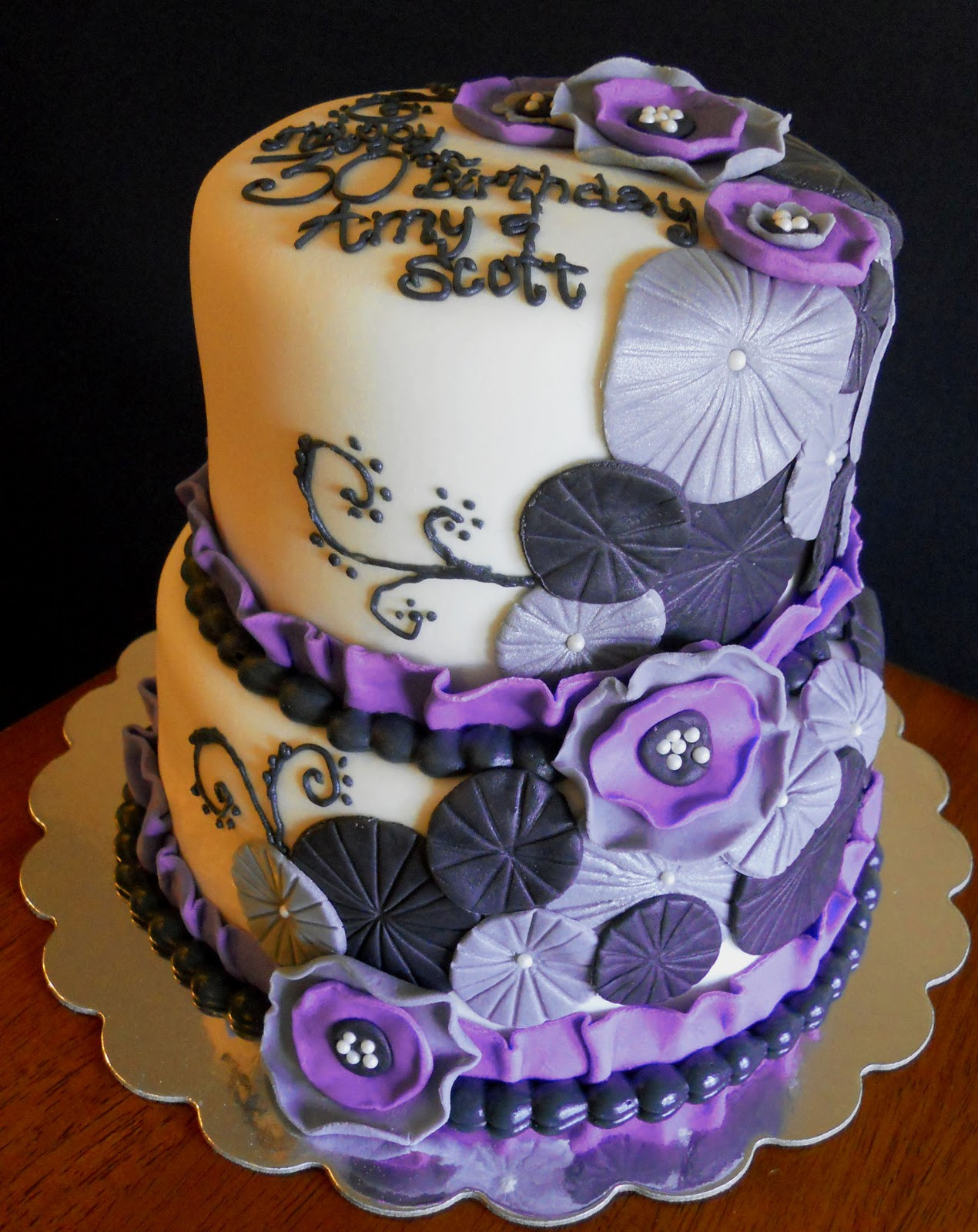 Purple Birthday Cakes
 Lin s Kitchen Purple Black and Silver Birthday Cake