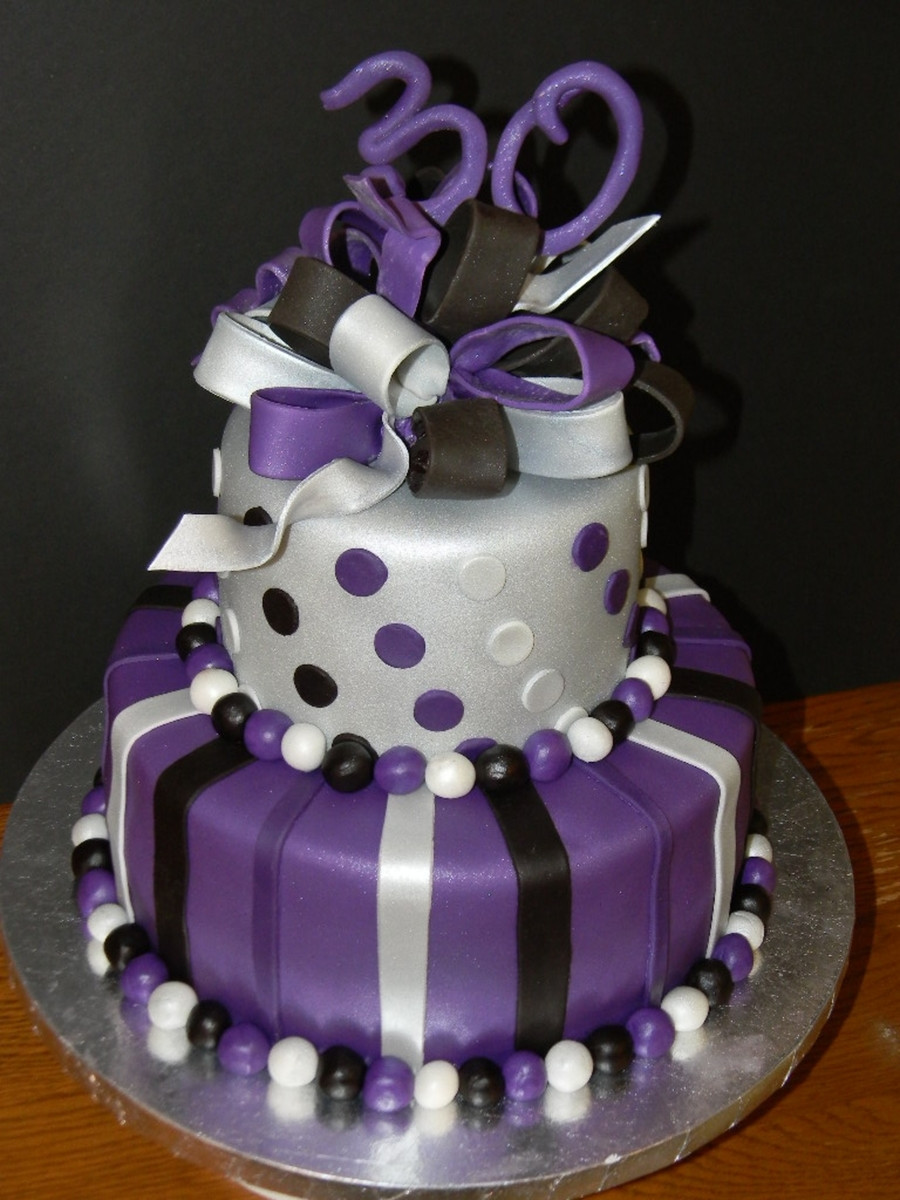 Purple Birthday Cakes
 Purple Silver And Black 30Th Birthday CakeCentral