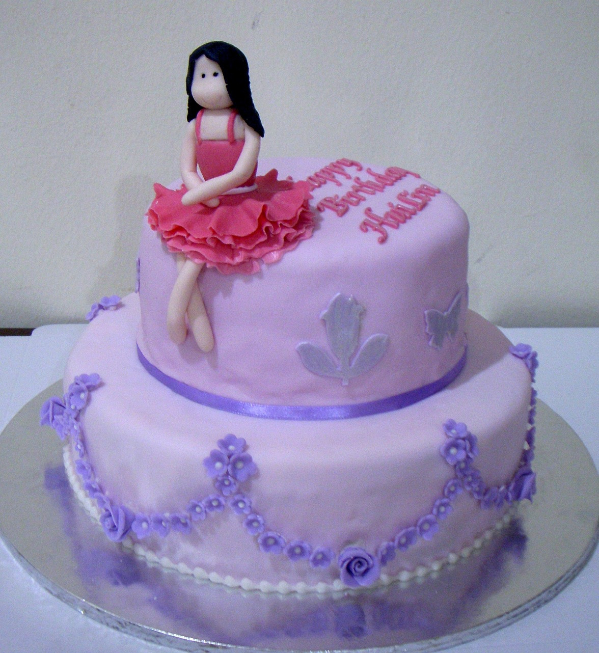 Purple Birthday Cakes
 Bearylicious Cakes Purple birthday cake with girl