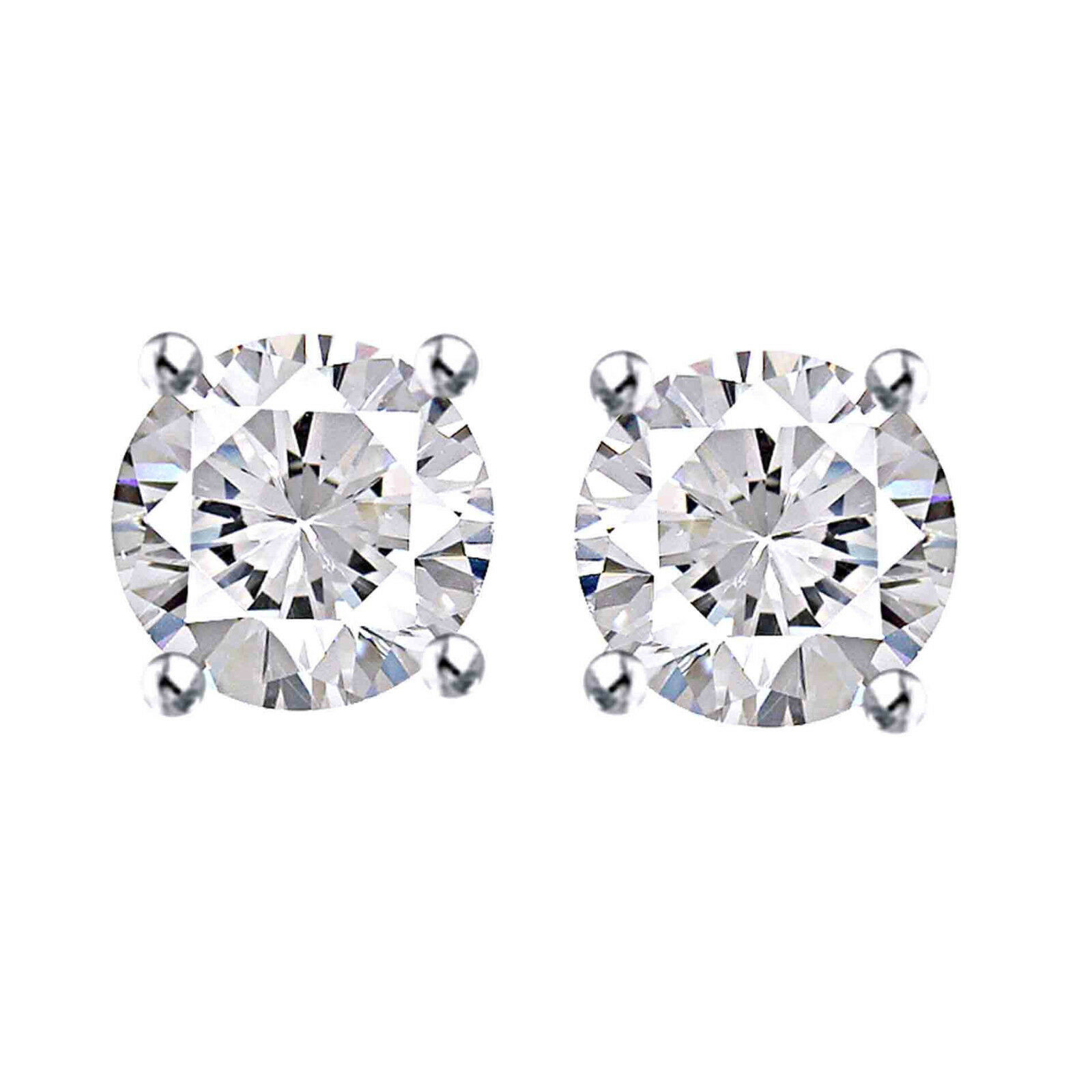 Quarter Carat Diamond Earrings
 1 4 Carat Round Cut Diamond Stud Earrings 14K White Gold