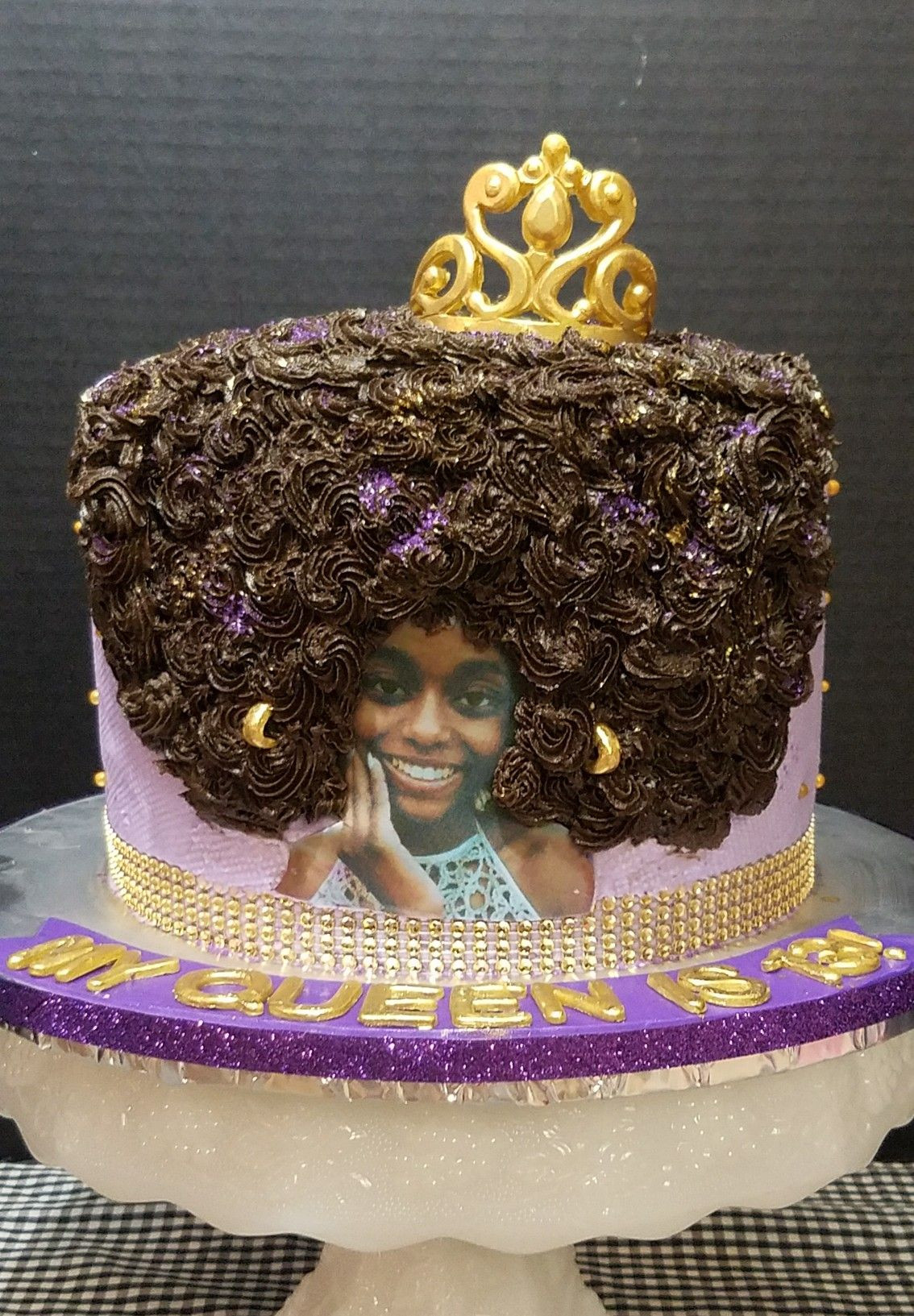 Queen Birthday Cakes
 Afro Queen Birthday Cake with Fondant Tiara