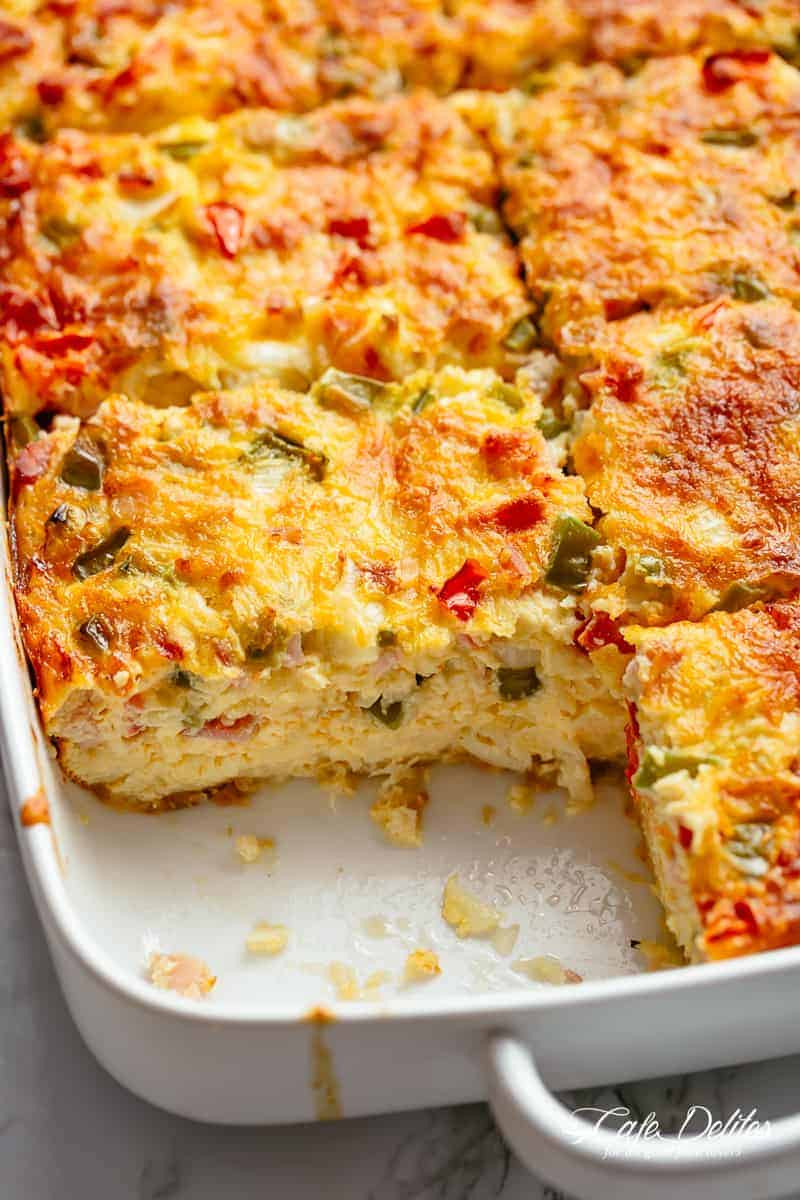Quick And Easy Breakfast Casserole Recipe
 Breakfast Casserole with Bacon or Sausage Cafe Delites