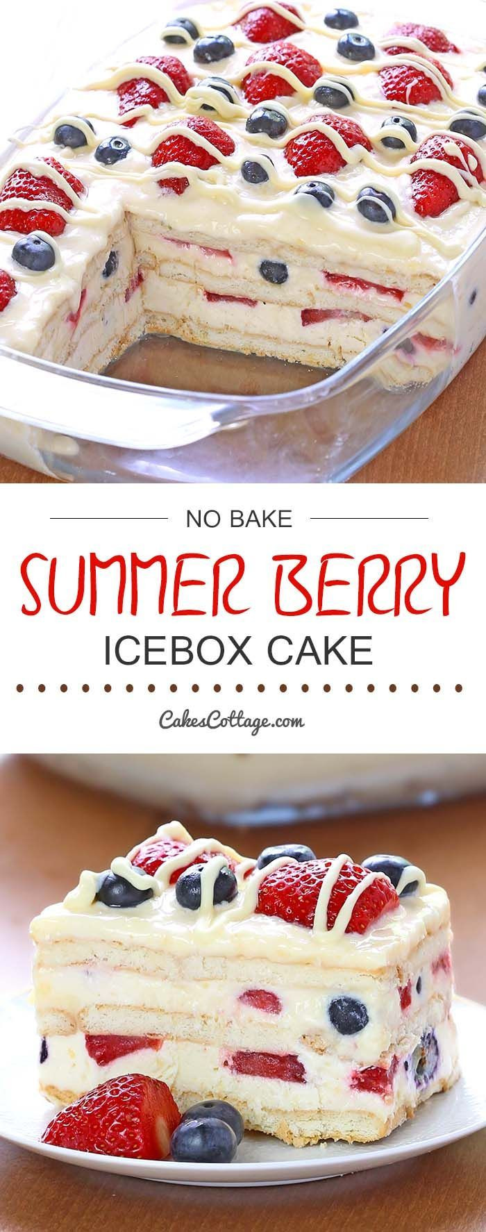 Quick And Easy Summer Desserts
 No Bake Summer Berry Icebox Cake Recipe