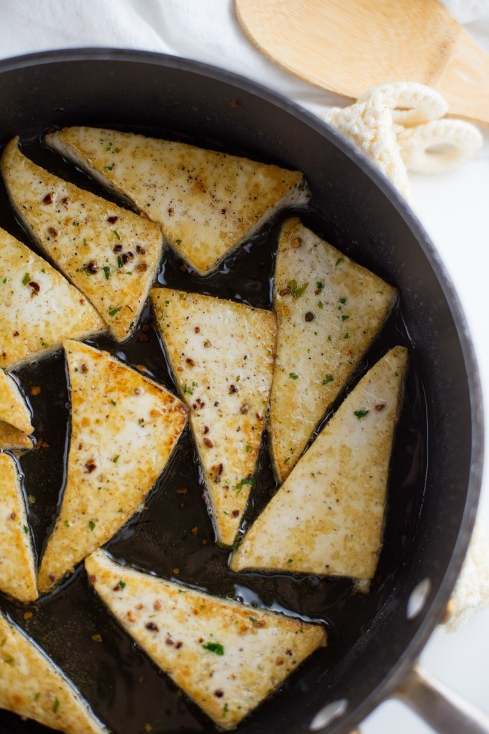 Quick And Easy Vegan Recipes
 Quick and Easy Garlic Skillet Tofu Triangles Vegan Recipe