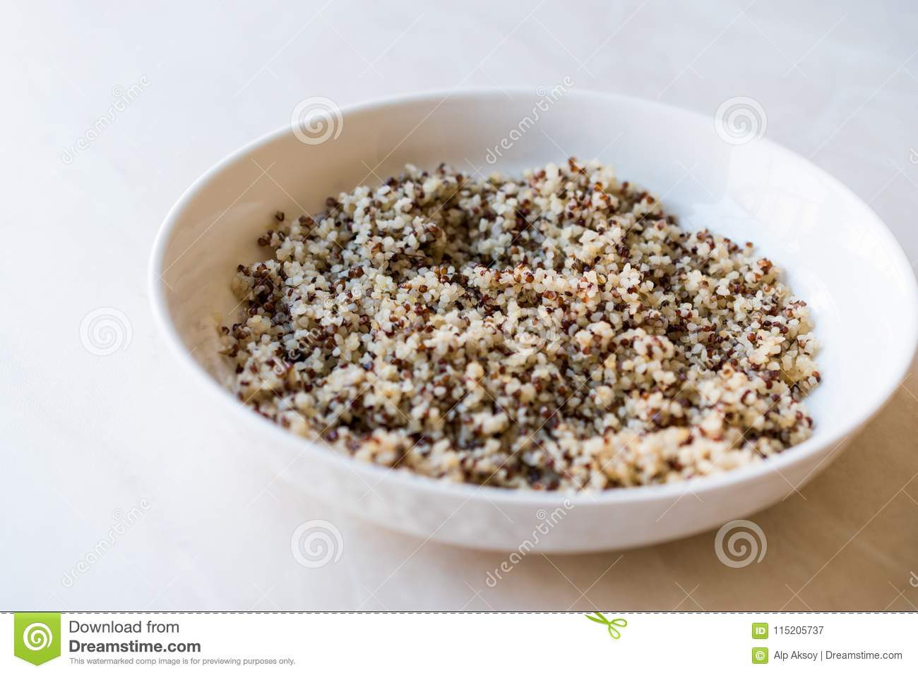 Quinoa High In Fiber
 Quinoa Bulgur Chia Food Mix In Bowl High Protein Fiber