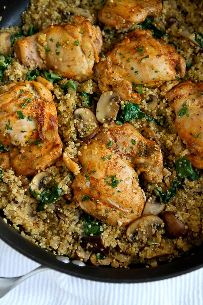 Quinoa Mushroom Recipe
 e Pot Chicken Quinoa Mushrooms & Spinach Easy Dinner