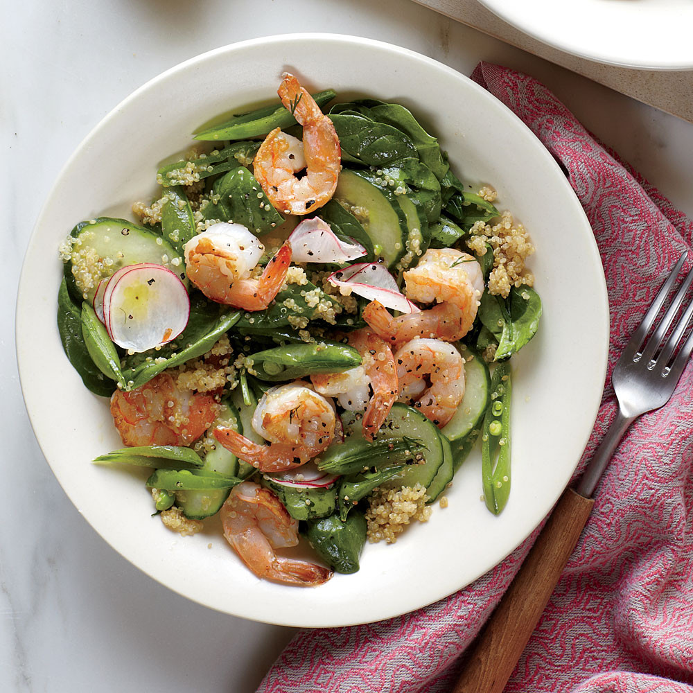 Quinoa Shrimp Salad
 Spinach and Quinoa Salad with Shrimp Recipe
