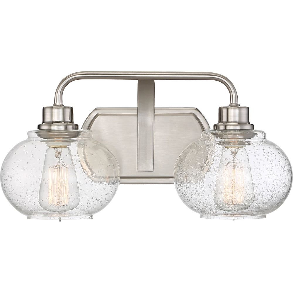 Quoizel Bathroom Lighting
 Seeded Glass Bathroom Light Brushed Nickel Quoizel