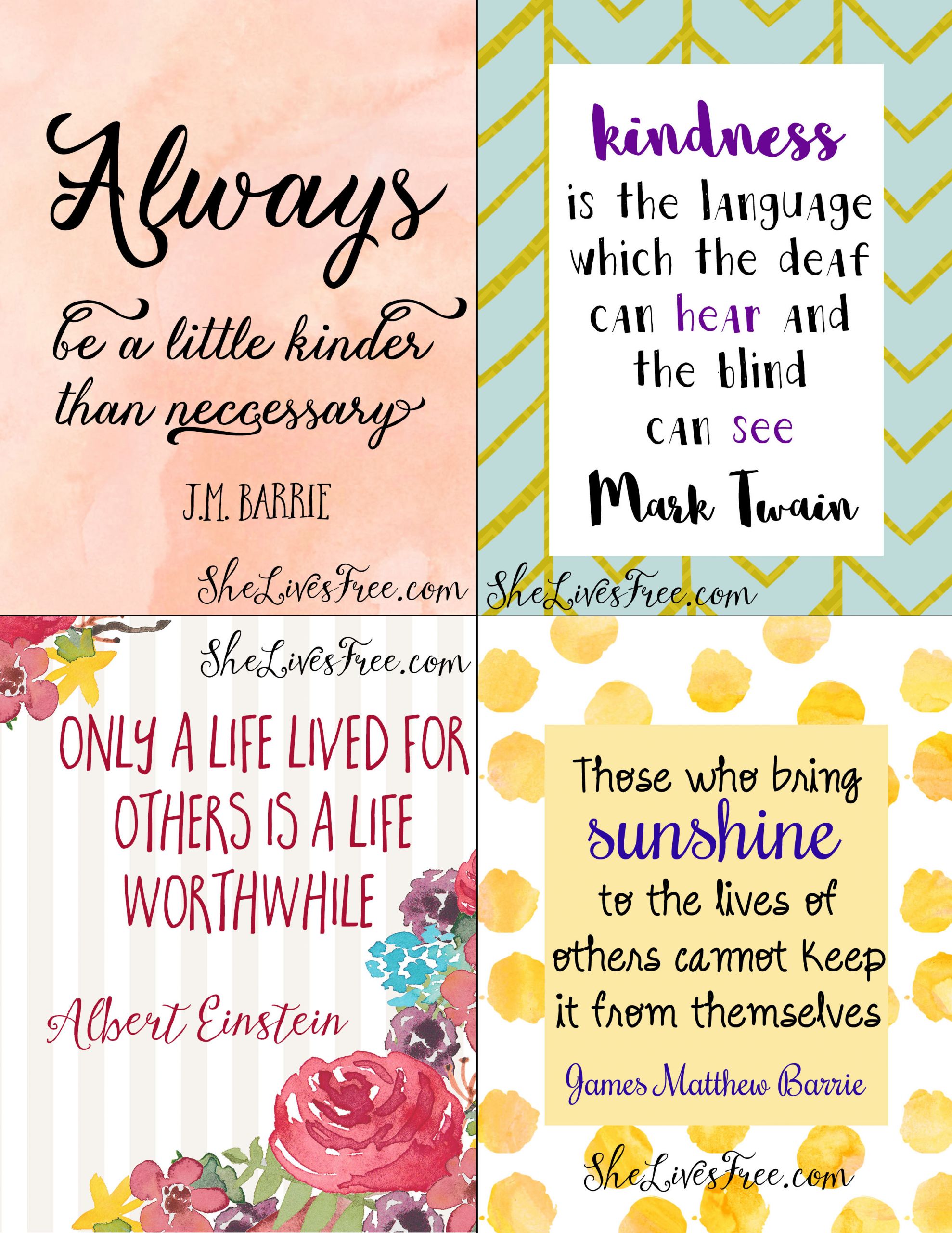 Quote On Kindness
 Free Printable Quotes to Inspire Kindness Lunch Notes for
