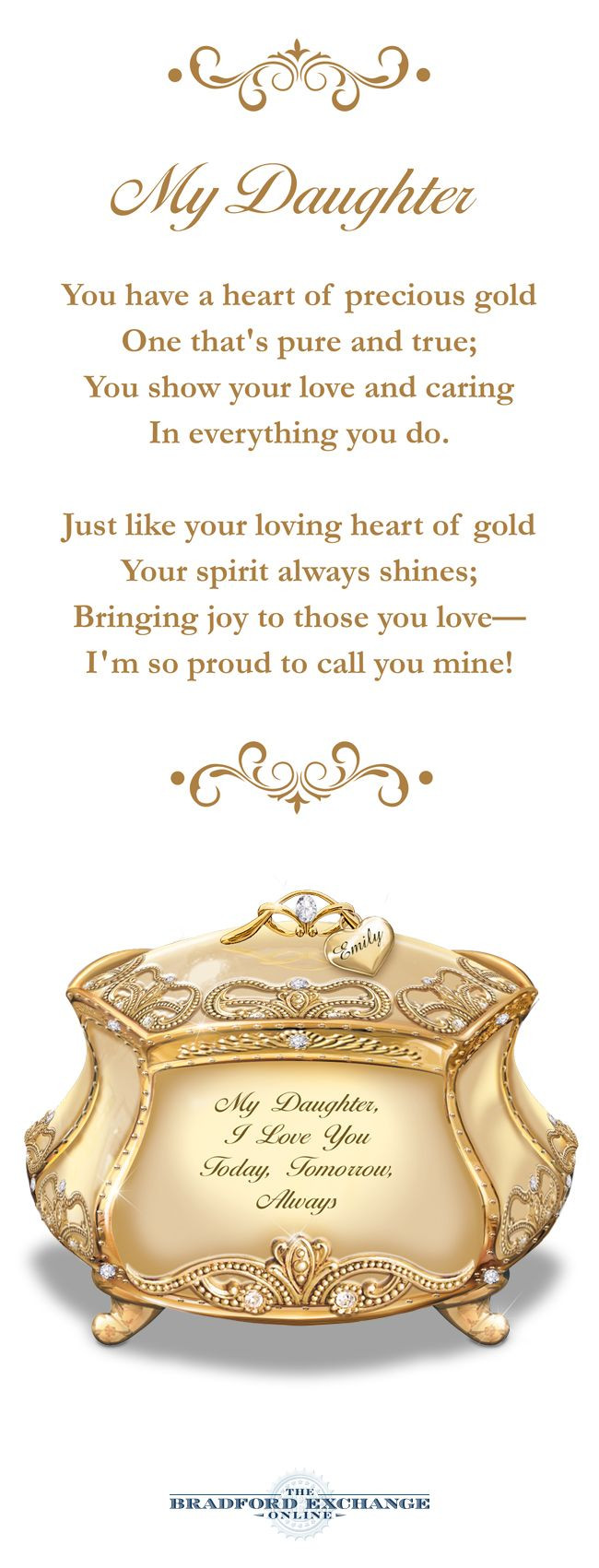 Quotes About A Mother'S Love For Her Daughter
 Daughter I Love You Music Box With Name Engraved Charm