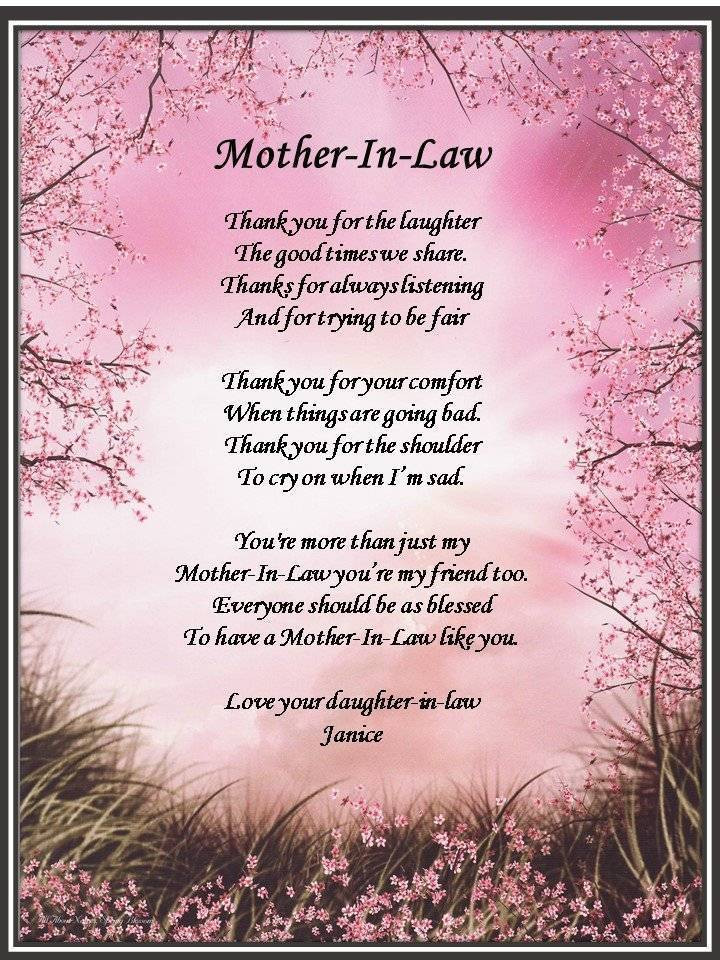 Quotes About Mothers In Law
 Mother in law Poems