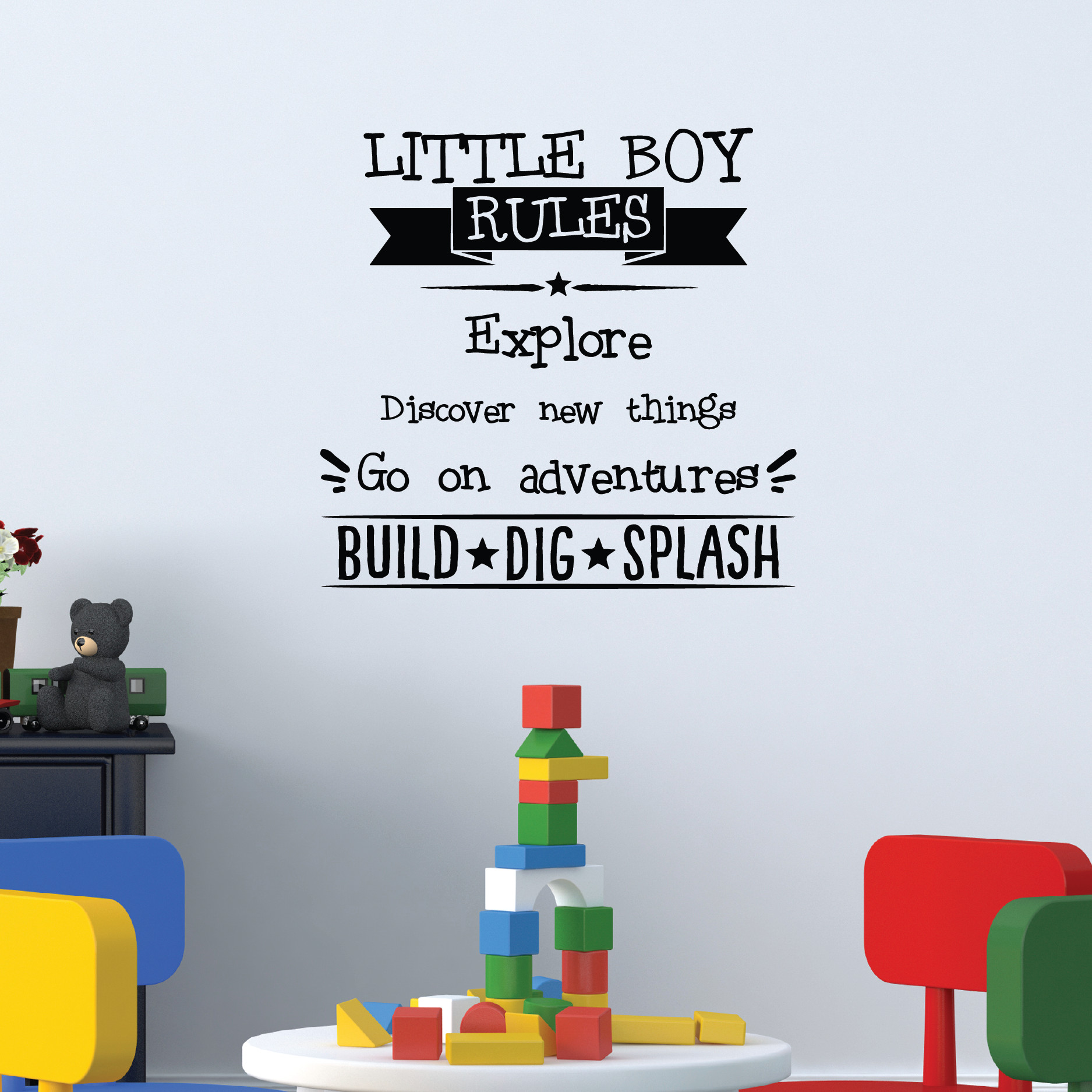 Quotes For Kids Rooms
 Little Boy Rules Wall Quotes™ Decal