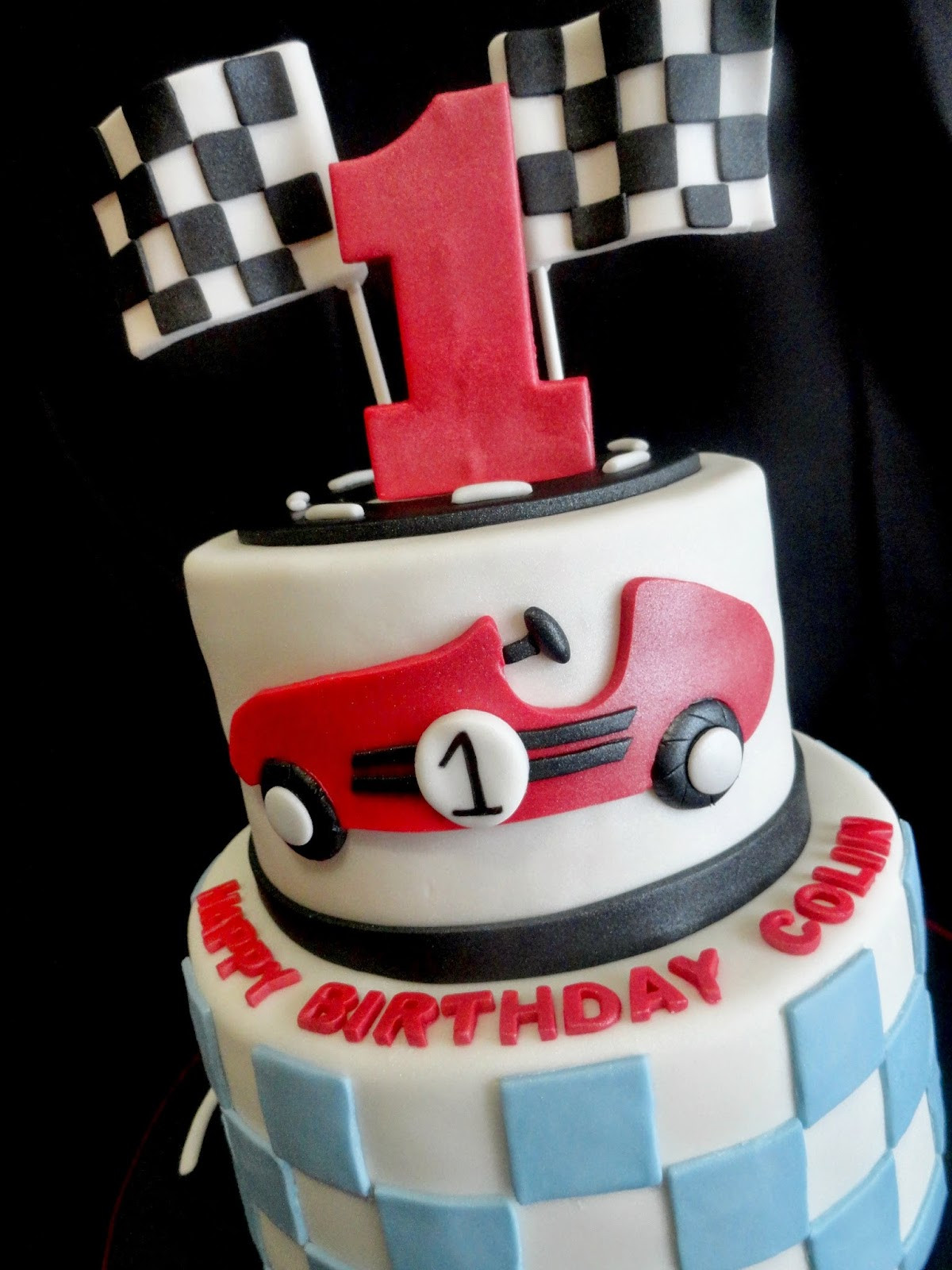 Race Car Birthday Cake
 Pink Little Cake Race Car Theme 1st Birthday Cake