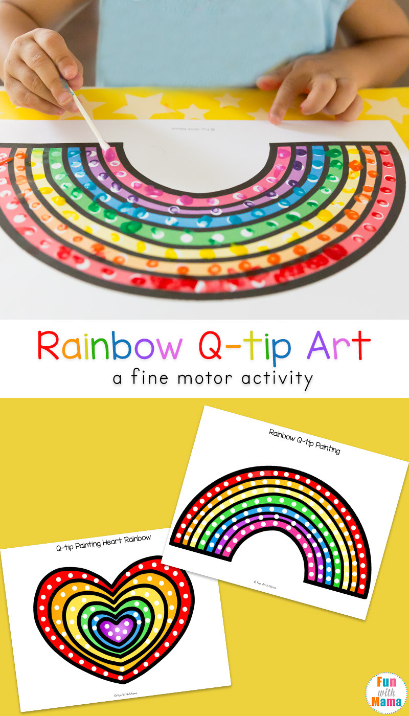 Rainbow Artwork For Preschoolers
 q tip art rainbow crafts preschool Fun with Mama