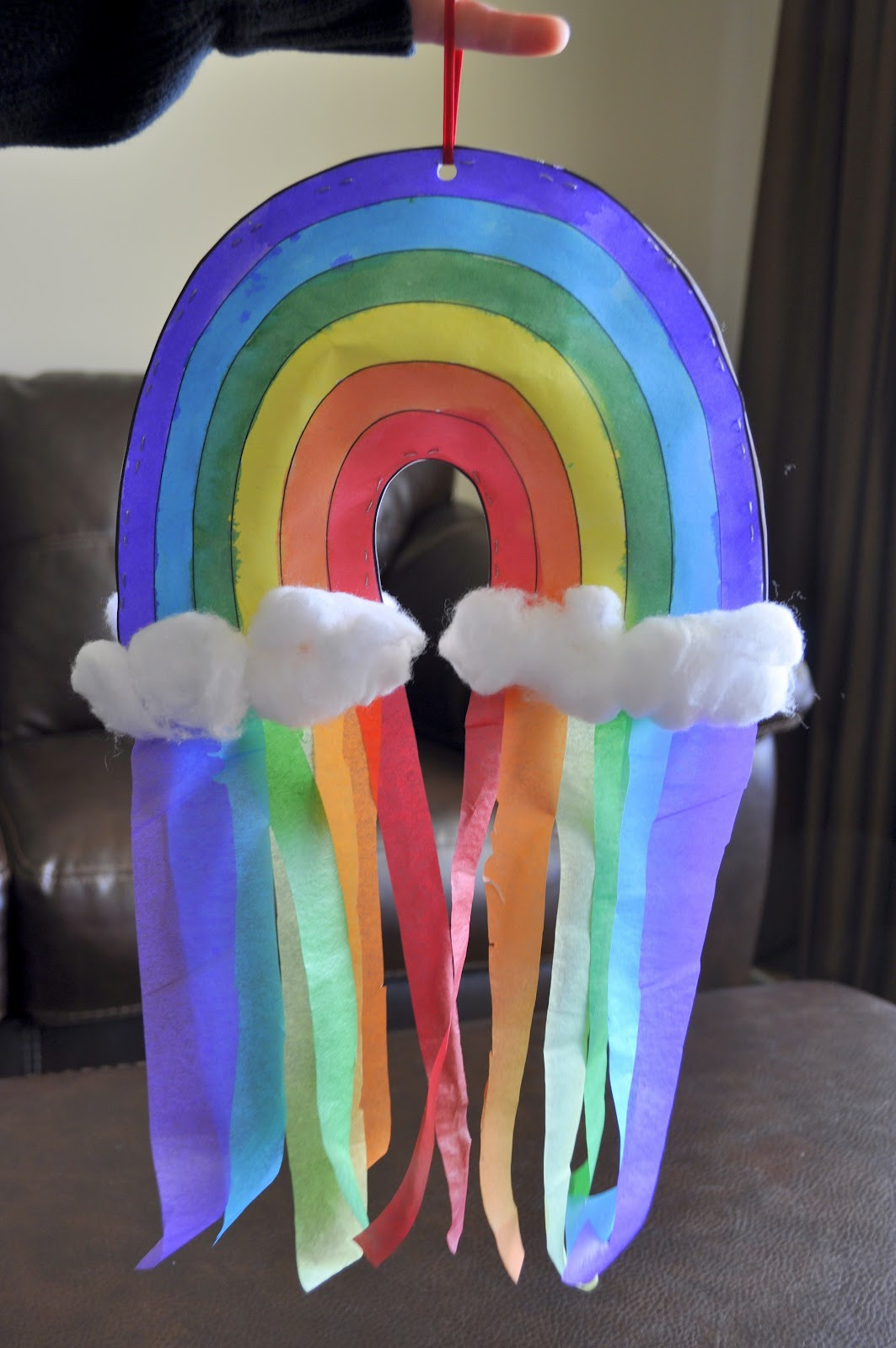 Rainbow Artwork For Preschoolers
 Double sided Rainbow Windsock Craft She s Crafty