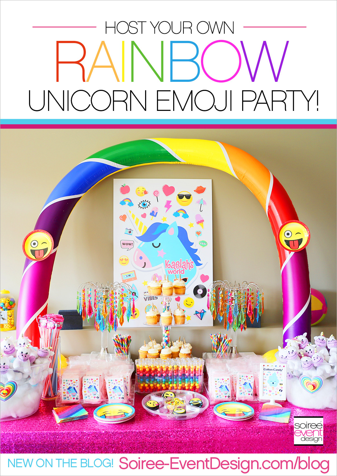 Rainbow Unicorn Birthday Party Ideas
 Rainbow Unicorn Emoji Party Ideas Soiree Event Design