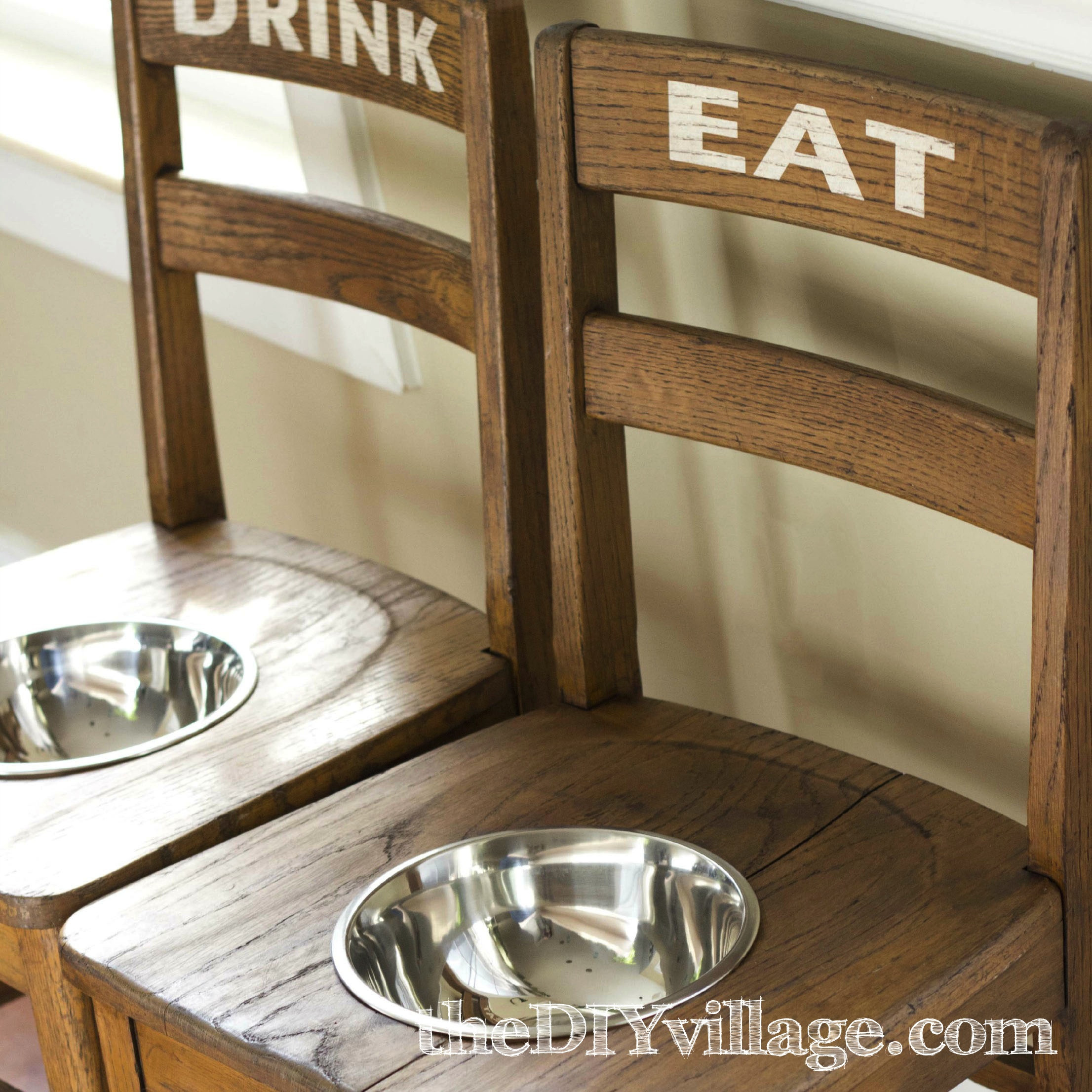 Raised Dog Bowls DIY
 DIY Dog Bowl Chairs Elevated Feeding Station  the DIY