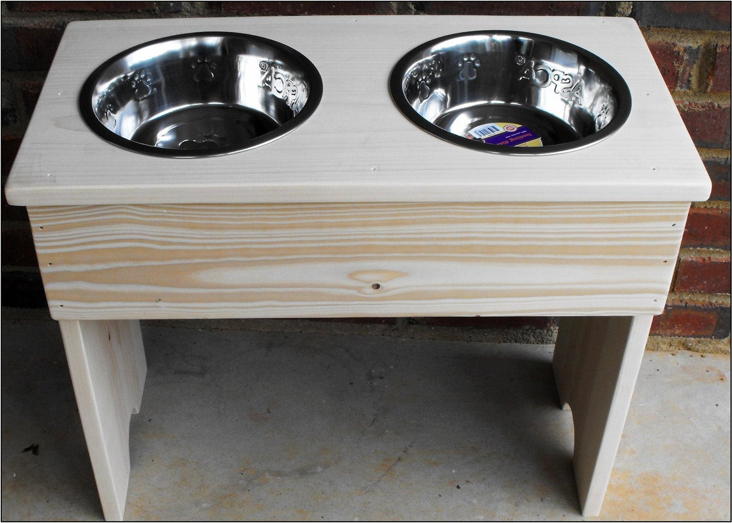 Raised Dog Bowls DIY
 Items similar to Raised Dog Bowl Stand Naked DIY Finish