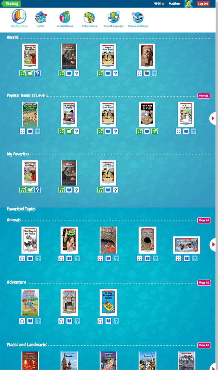 Raz Kids Book Room
 Interactive ebooks for children