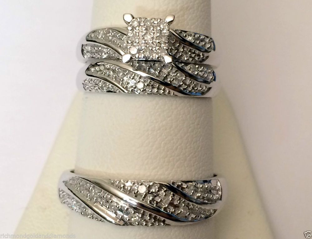 Real Diamond Wedding Ring Sets
 Details about His Her Mens Woman REAL Diamonds Wedding