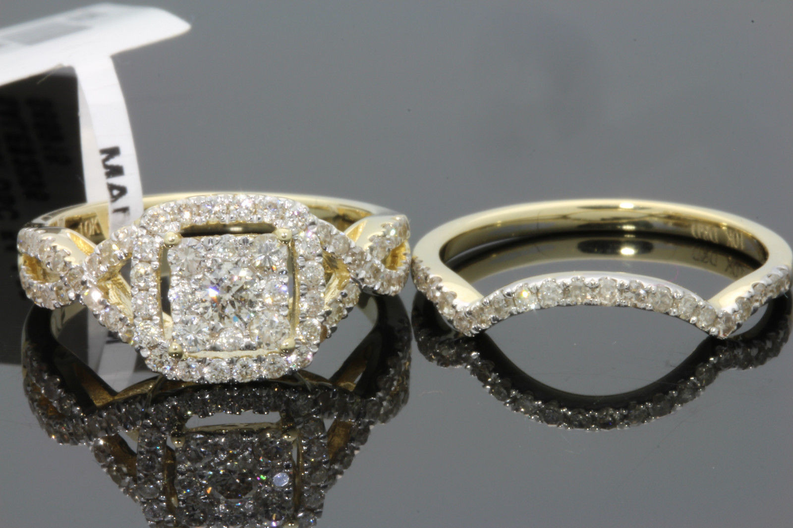 Real Diamond Wedding Ring Sets
 10K YELLOW GOLD 1 25 CARAT WOMENS REAL DIAMOND ENGAGEMENT