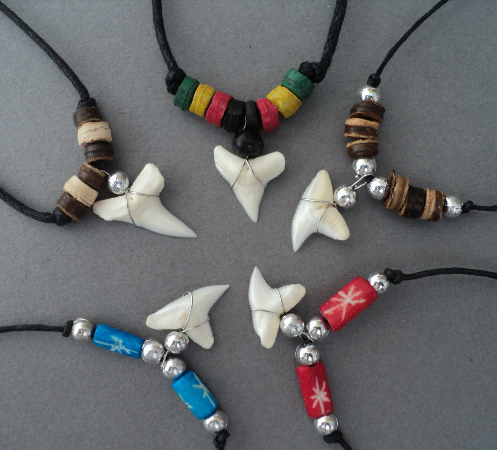 Real Shark Tooth Necklace
 5 pieces REAL SHARK TOOTH NECKLACE PENDANT PARTY BAG