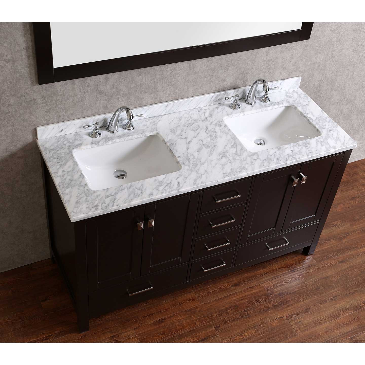 Real Wood Bathroom Vanities
 Buy Vnicent 60" Solid Wood Double Bathroom Vanity in