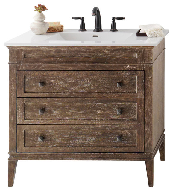 Real Wood Bathroom Vanities
 Ronbow Laurel Solid Wood 36" Vanity Cabinet Base in